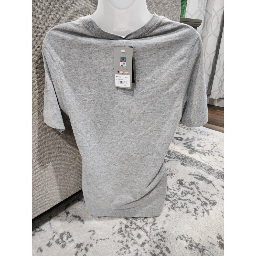 MICHIGAN WOLVERINES heather Gray Poly Cotton Logo T-shirt.  Men S - Picture 2 of 4
